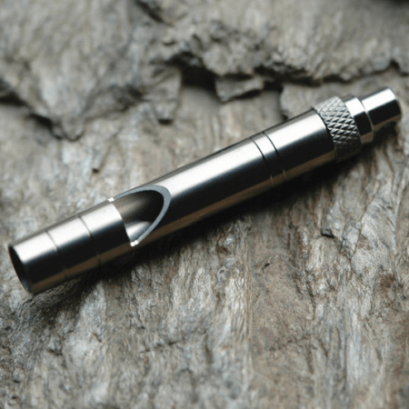 Gripped Survival Whistle – Titanium
