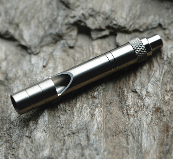 Gripped Survival Whistle – Titanium