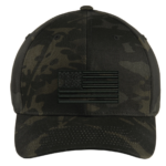Tactical Black Multicam Subdued American Flag Hat
